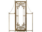 Detial of Hall console and coat rack with antique elevator panel and mirror frame, C02