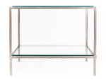 LS 2-Tier Table with Glass top and Square Legs OCC43D